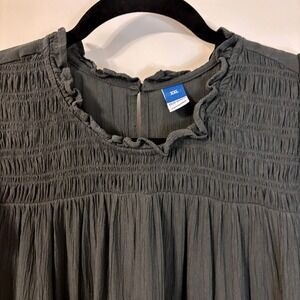 Old Navy Babydoll Top Flutter sleeves Gray XXL Textured coquette cottage core